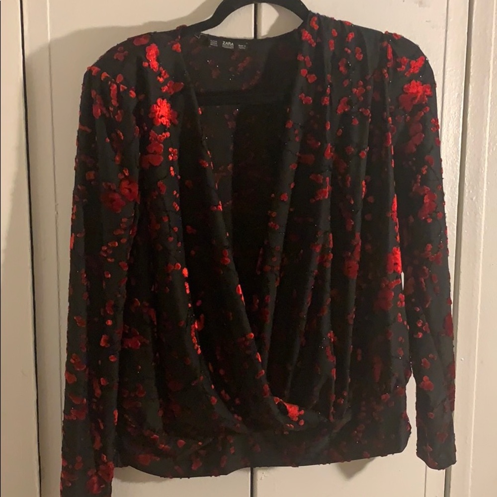 NWOT Zara cross front blouse